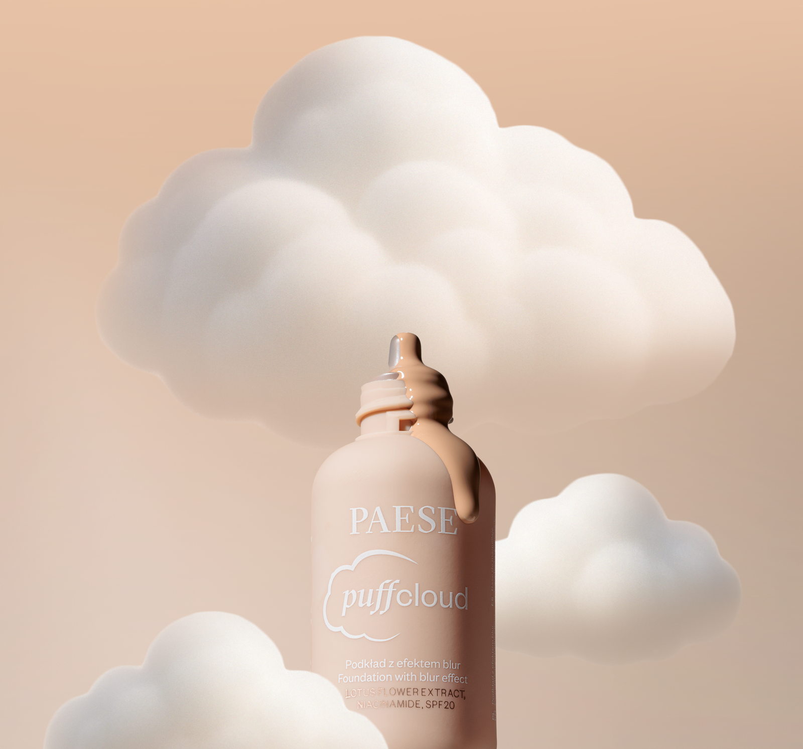 Puff cloud satynowy podkład z efektem blur