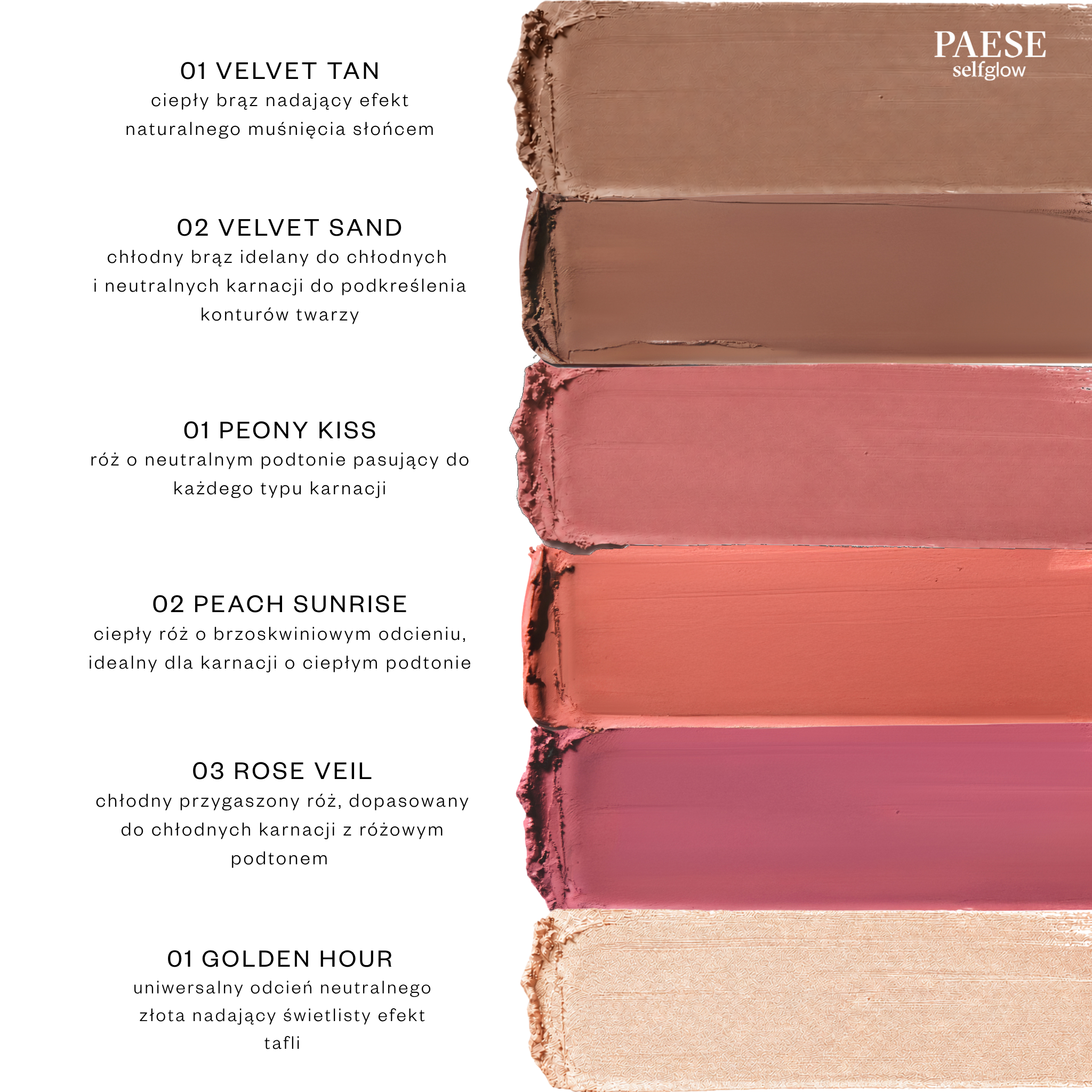 PAESE SELFGLOW KREMOWY RÓŻ Z MATOWYM EFEKTEM ROSE VEIL 03 – zdjęcie 5